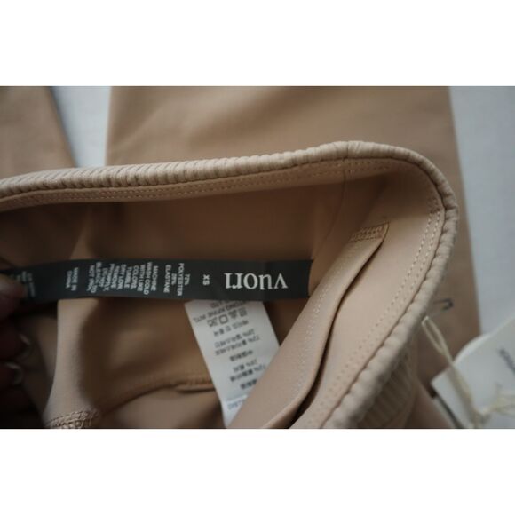 Vuori VW428-COC Women's Sz XS Coconut Beige Rib Studio 7/8 Leggings - Picture 4 of 13